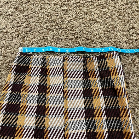 Free People Clean Crop Flare Pants Women's Size 0 Yellow Plaid Elastic Waist - Picture 7 of 9